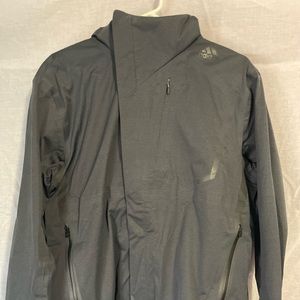 Adidas lightweight rain jacket. Hood is removable, size L in gray.